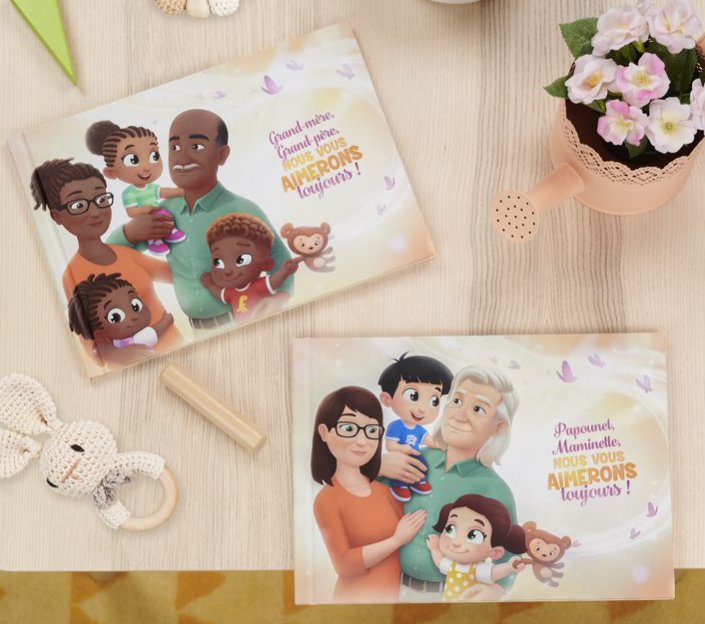 Partagez de l'amour avec notre livre personnalisé pour grands-parents  et 2 ou 3 petits-enfants !