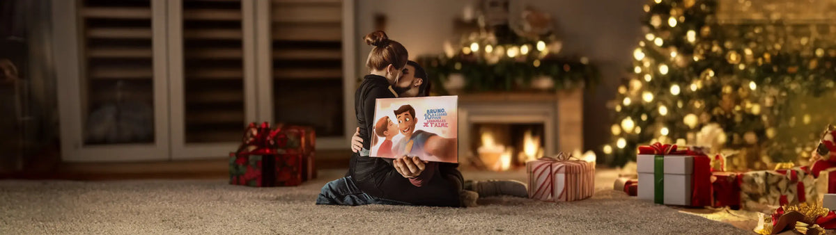 Célébrez votre histoire d'amour à Noël avec un livre personnalisé qui sera conservé précieusement pour toujours.