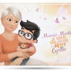 Une couverture pleine de tendresse : celle du livre personnalisé pour grand mère / mamie et son petit-fils.