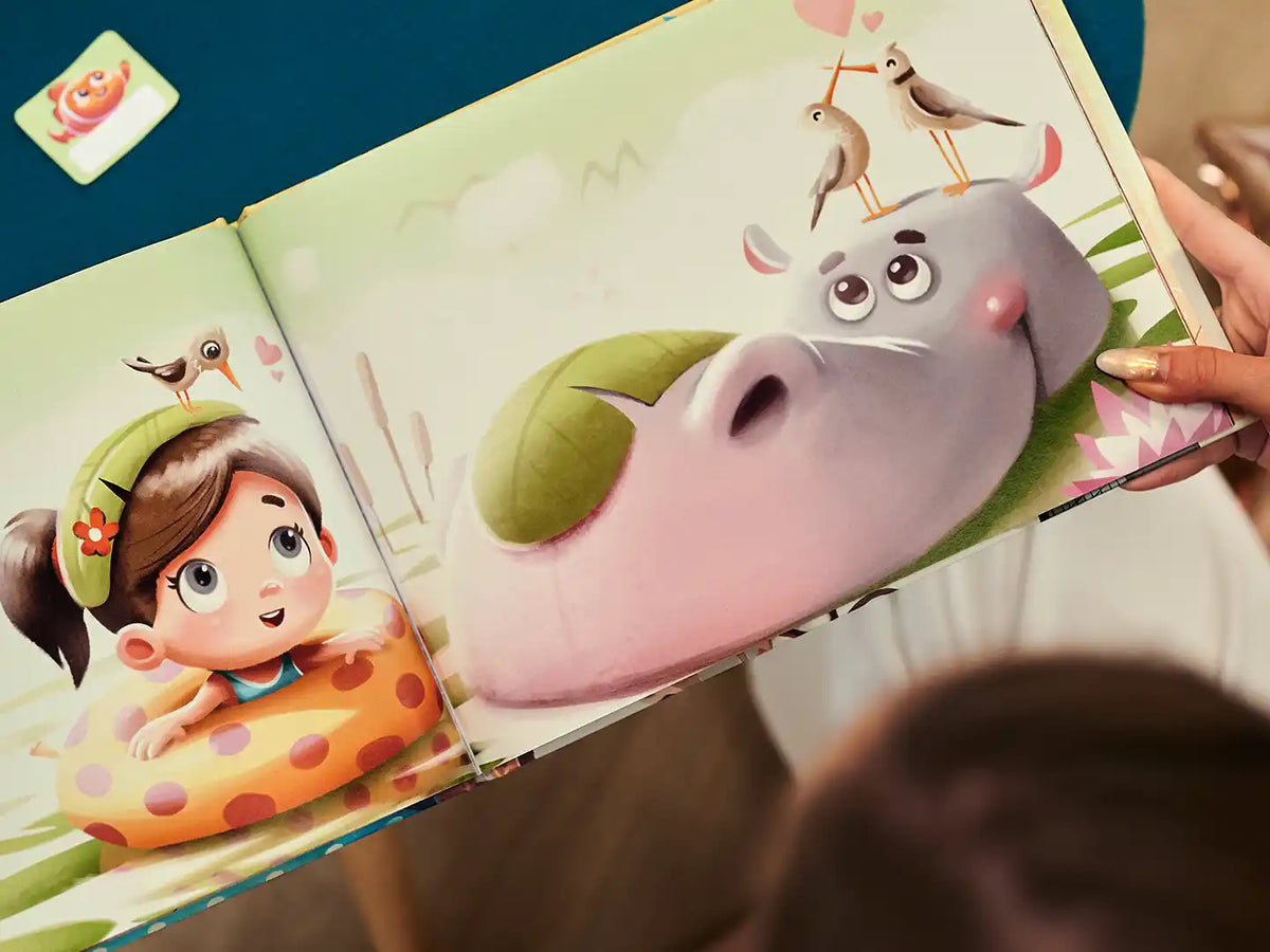Une des illustrations du livre d'anniversaire personnalisé pour le quatrième anniversaire des enfants.